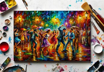 Oil Painting Canvas Mockup Template