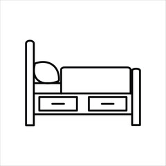 bed icon outline vectore
