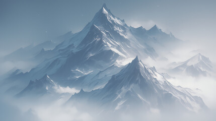 Obraz premium silent majesty of a snow-capped mountain reflected in the still waters below