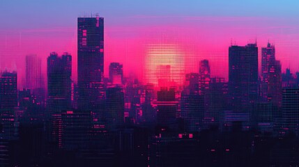 Vibrant Cityscape At Sunset