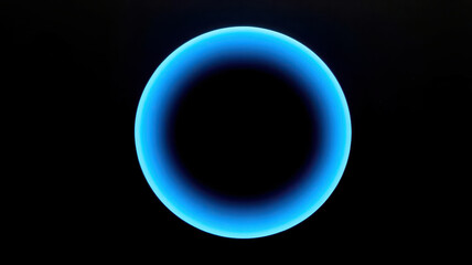 A blue circle on a black background