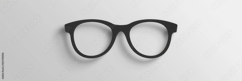 Leinwandbilder a pair of black eyeglasses is placed neatly on a light background in a sunlit setting, showcasing mo