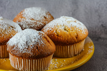 Product photo of a homemade muffin without people