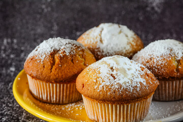 Product photo of a homemade muffin without people