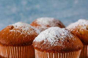 Product photo of a homemade muffin without people