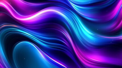 Fototapeta premium Abstract background with flowing purple, pink, and blue light waves.