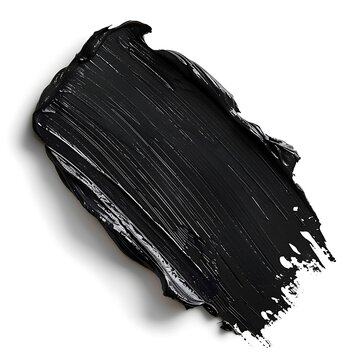 recommend clip art: Black oil paint stroke isolated on white background