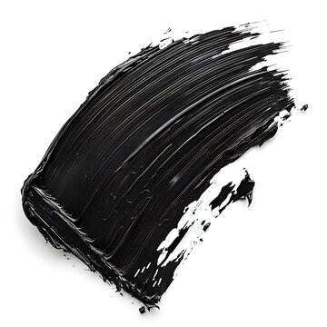 recommend clip art: Black oil paint stroke isolated on white background