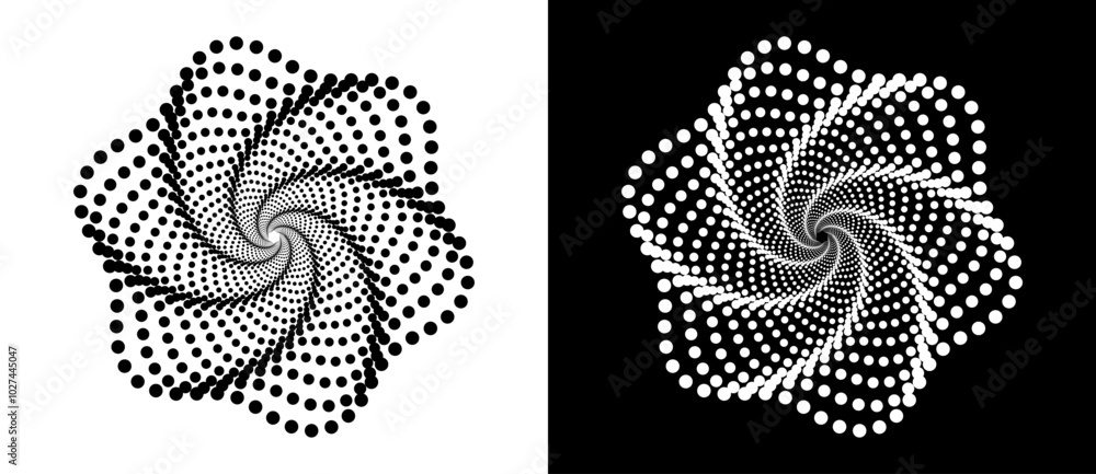 Aufkleber modern abstract background. halftone dots like flower. can be used as logo, icon or design element. 