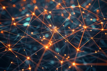 Fototapeta premium Abstract technology network red and blue lights