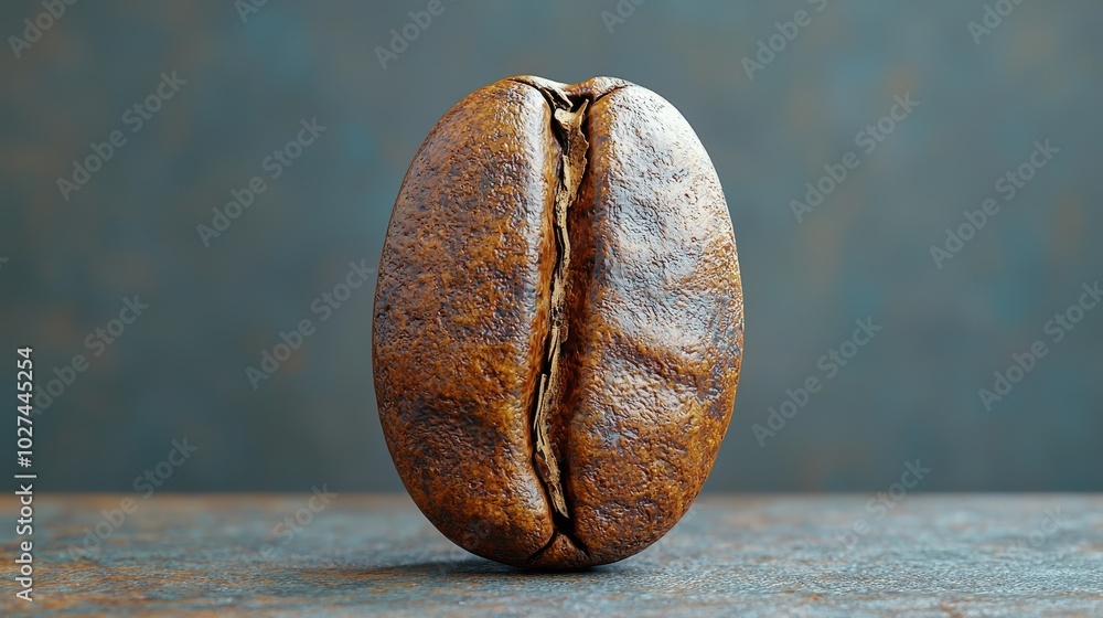 Poster a close-up of a peaberry coffee bean, highlighting its unique shape and discussing the belief that i