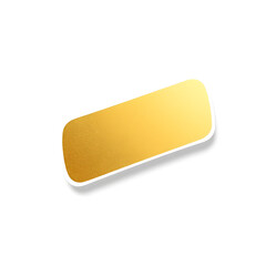 Gold sticker isolated with shadow on white background. Generative AI