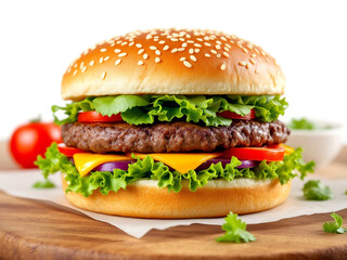 hamburger on a white background