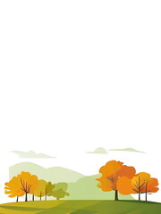Backdrop with autumn landscape
