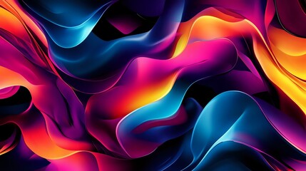 Obraz premium Abstract background with a mix of bold, geometric patterns and fluid, flowing shapes in bright, contrasting colors