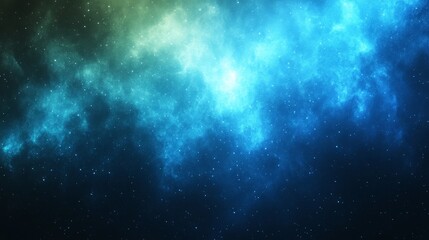 Obraz premium Mesmerizing Cosmic Nebula: A Celestial Wonder in Blue and Green