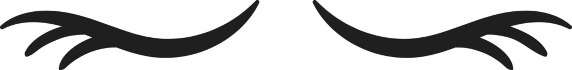 A striking design features black eyelashes elegantly displayed on a white background perfect for beauty concepts makeup artistry and creative projects.