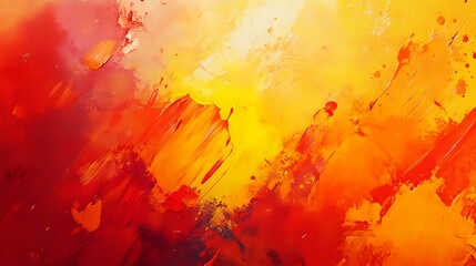 Abstract background with vibrant splashes of red, orange, and yellow, combined with bold brushstrokes for an intense, fiery look