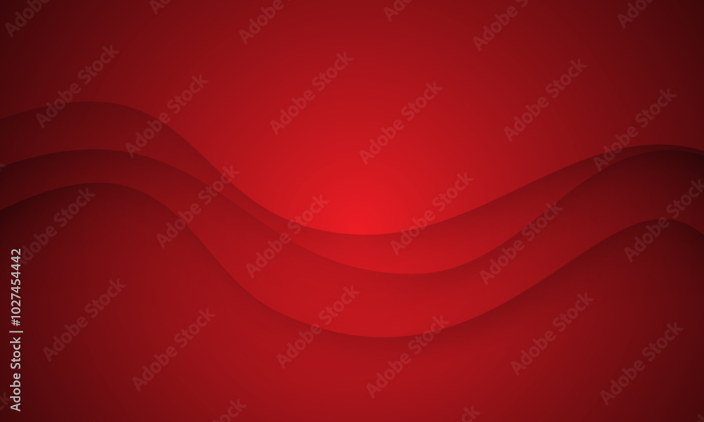 Poster abstract red paper cut style curve shadow overlap background vector