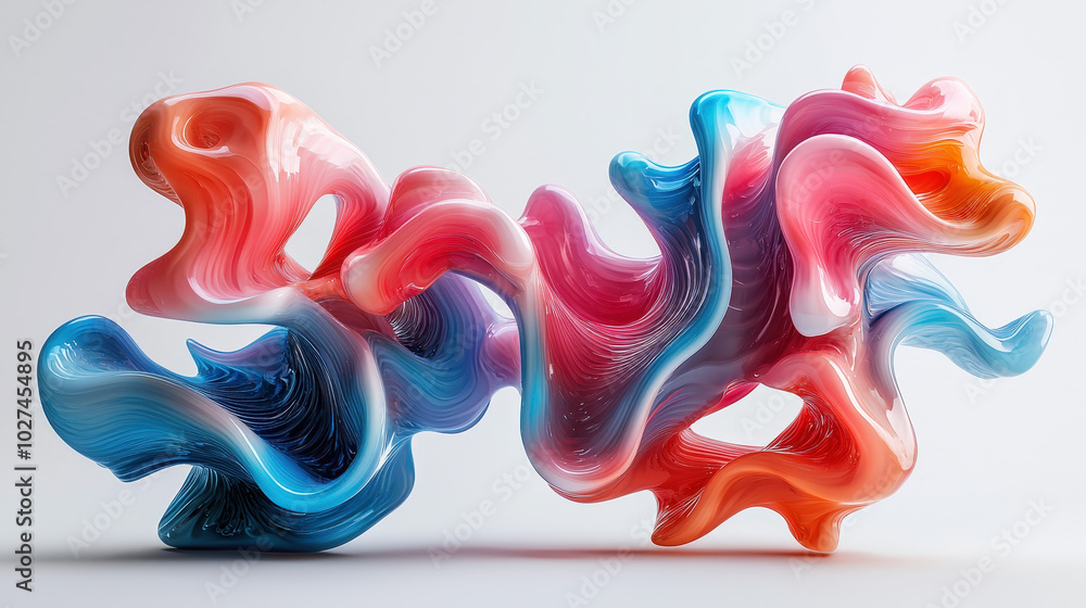 Poster a 3d font design where the letters are filled with a liquid that seems to move and change shape, off