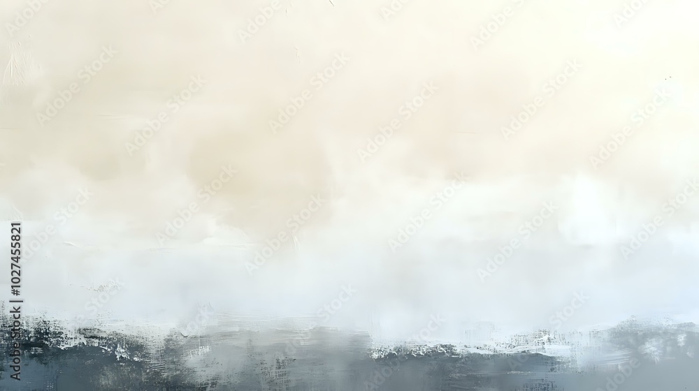 Poster minimalist abstract background with soft tones of grey, beige, and white, creating a calm, neutral d