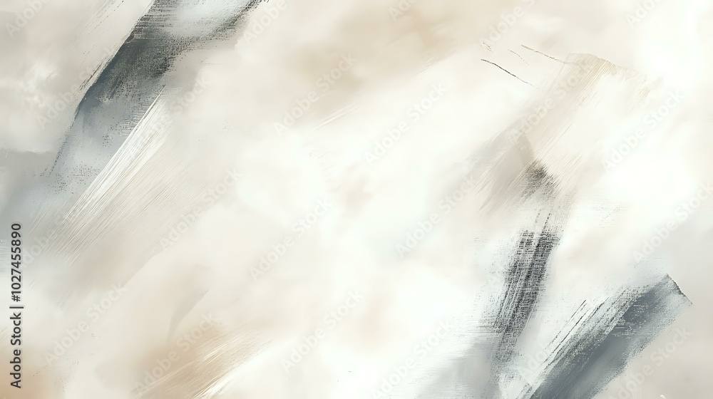 Poster minimalist abstract background with soft shades of beige, grey, and white, focusing on simple lines 