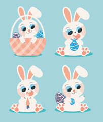 flat easter bunny collection