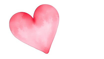 Obraz premium Pink heart on isolated white background, watercolor illustration AI Generate