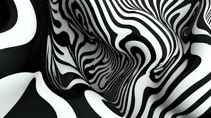 Monochrome abstract background with intricate black and white patterns, bold lines, and repeating shapes for a striking visual effect