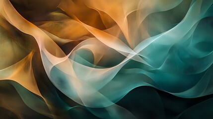 Obraz premium Organic abstract background with soft, flowing shapes in earthy tones of brown, green, and blue, evoking nature and tranquility