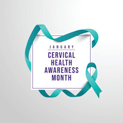 Cervical Health Awareness Month design template good for celebration usage. teal ribbon for template. ribbon vector design. cervical awareness design. eps 10.