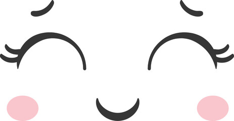 A playful and cheerful cartoon face displays large happy eyes and rosy cheeks evoking a sense of joy and innocence ideal for artistic projects or childrens themes.