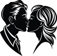 love kiss vector design icon concept silhouette on white background