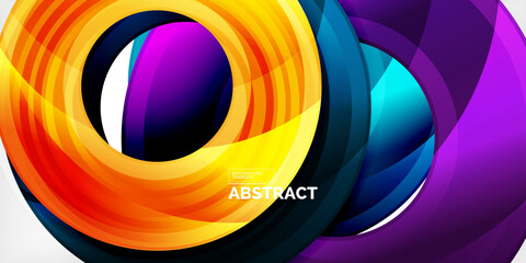 Obraz premium Circles, round elements, ring shapes premium background. Vector Illustration For Wallpaper, Banner, Background, Card, Book Illustration, landing page