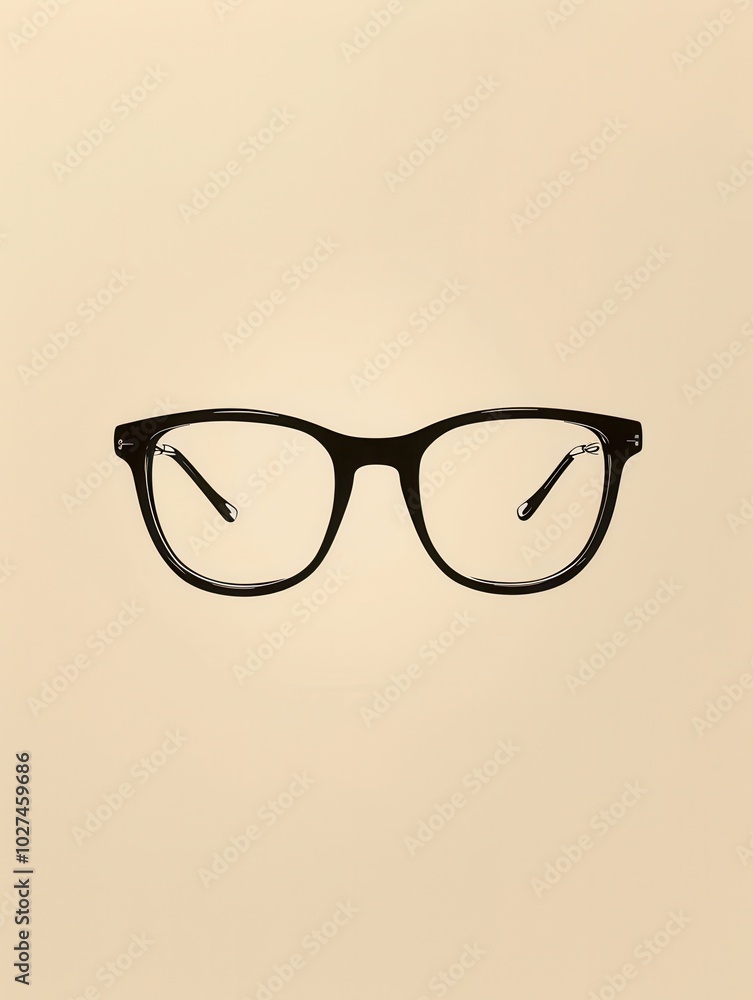 Aufkleber a pair of sleek black eyeglasses is displayed against a neutral background, highlighting their styli