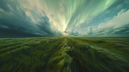 Gardinen Majestic Storm Sweeps Across the Boundless Grasslands © Photock Agency