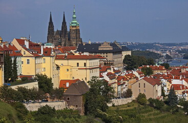 Obraz premium View of Prague from the hill Petrin in Prague,Czech republic,Europe 
