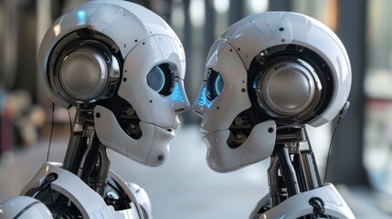 Fototapeta premium Deep Learning in NLP: This method utilizes deep learning models to comprehend and generate human language, applying techniques for tasks like sentiment analysis. 