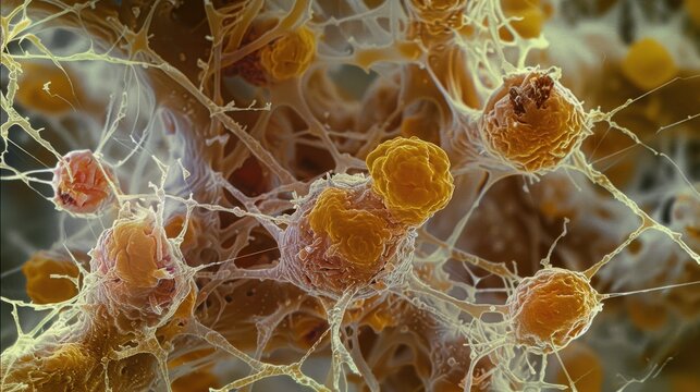 Sarcoma Cells: Developing in connective tissues like bones and muscles, these spindle-shaped cells are known for their aggressiveness and rapid spread.

