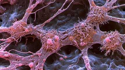 Basal Cell Carcinoma Cells: These cells originate in the basal layer of the skin and grow slowly, causing local damage without commonly spreading.
