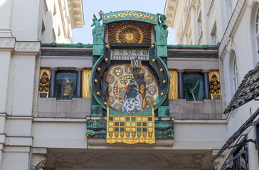 The Ankeruhr (Anchor) clock in Vienna, Austria