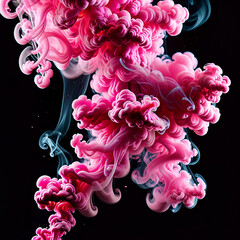 Pink smoke on black background