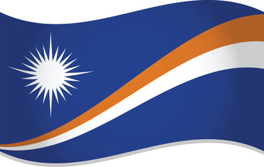 Obraz premium Marshall Islands Flag Waving in Air 3D Vector