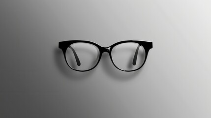 Black eyeglasses are elegantly positioned on a smooth, gradient background, emphasizing their timeless design and versatility for daily wear. Generative AI