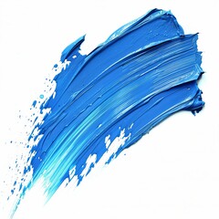 Blue brush stroke on white background