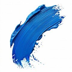 Blue brush stroke isolated on white background