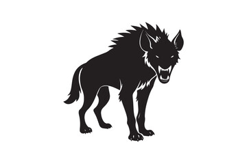 Fototapeta premium Fierce Hyena Silhouette Vector – High-Quality Printable Graphic for Merchandise & Décor