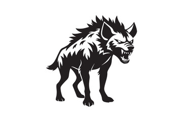 Fierce Hyena Silhouette Vector – High-Quality Printable Graphic for Merchandise & Décor