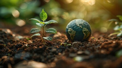 The globe and the coin symbolize the growth of the world and the environment that is always ready to grow together.