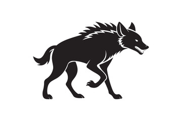 Fierce Hyena Silhouette Vector – High-Quality Printable Graphic for Merchandise & Décor